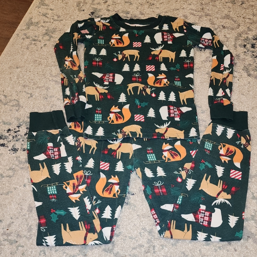 The Childrens Place Green Fox and Tree Kids Pajama Set